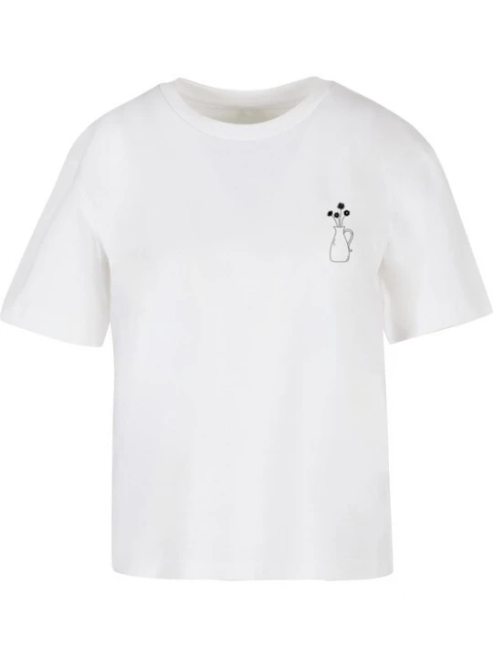 Foto van product Merchcode Shirt 'Vase And Flowers' zwart / wit