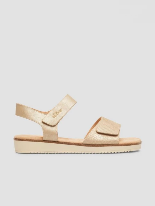 Foto van product Metalen sandalen met klittenbandsluiting s.Oliver crème
