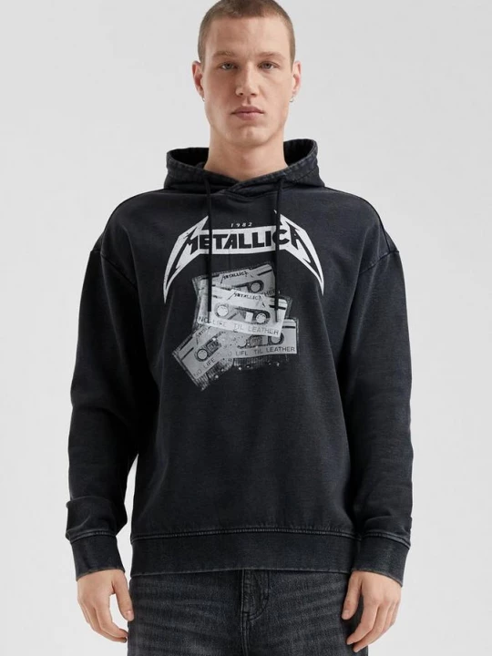 Foto van product Metallica®-hoodie met garment wash QS zwart