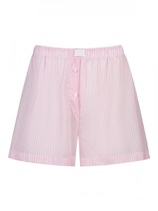 Foto van product Mey Broek 'Cotton Stripes' rosa / wit