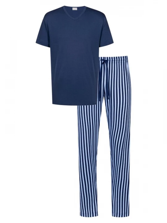 Foto van product Mey Pyjama kort 'Graphic Stripes' blauw