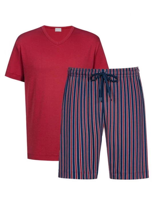Foto van product Mey Pyjama kort 'Graphic Stripes' rood