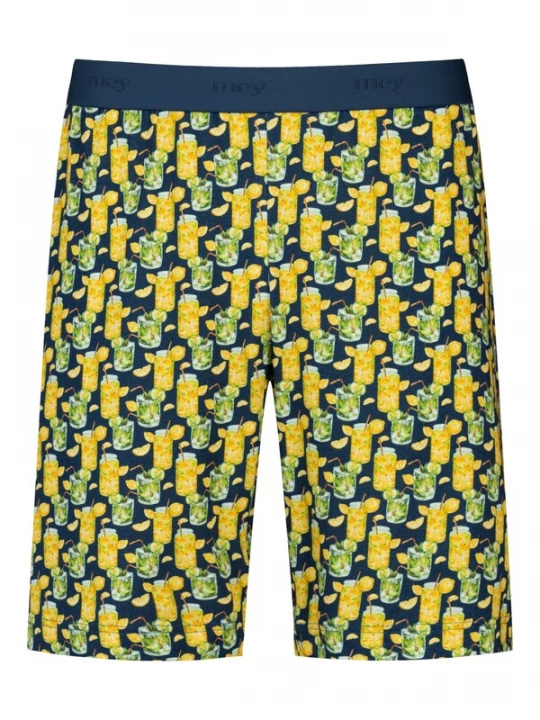 Foto van product Mey Pyjama kort 'Refresh Bar' navy / geel / groen