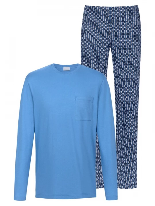 Foto van product Mey Pyjama lang 'Blue Chains' blauw