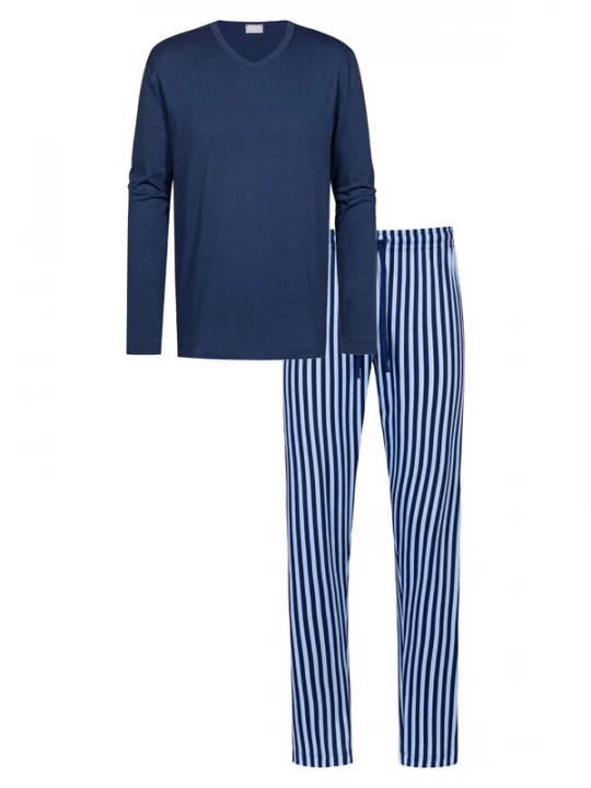 Foto van product Mey Pyjama lang 'Graphic Stripes' blauw