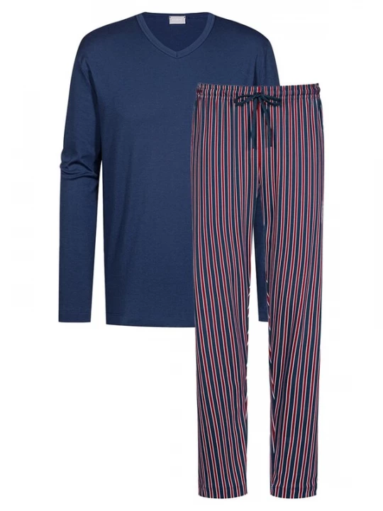 Foto van product Mey Pyjama lang 'Graphic Stripes' donkerblauw