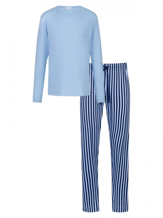 Foto van product Mey Pyjama lang 'Graphic Stripes' lichtblauw
