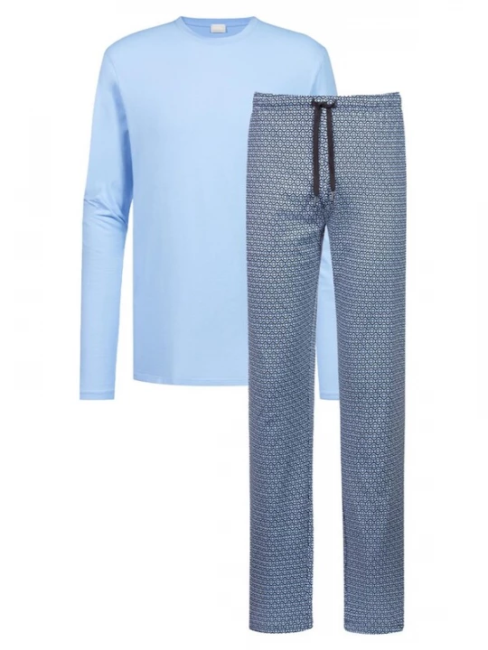 Foto van product Mey Pyjama lang 'Round Geo' blauw
