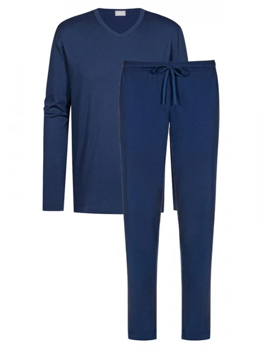 Foto van product Mey Pyjama lang 'Solid Night' donkerblauw