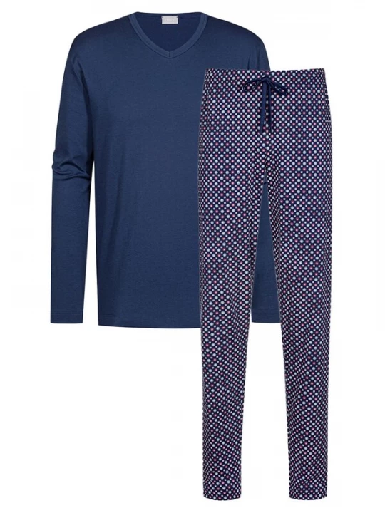 Foto van product Mey Pyjama lang 'Tie Minimal' donkerblauw