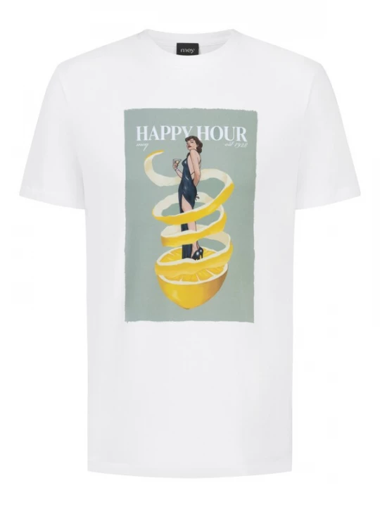 Foto van product Mey Shirt 'Fizz & Flavours' geel / mintgroen / wit