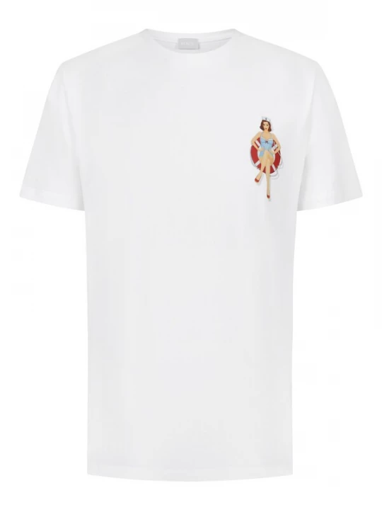 Foto van product Mey Shirt 'Wave Swing' beige / pastelblauw / rood / wit