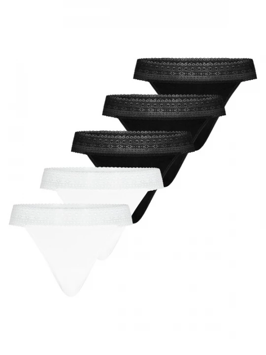 Foto van product Mey String 'Modal Lace' grijs gemêleerd