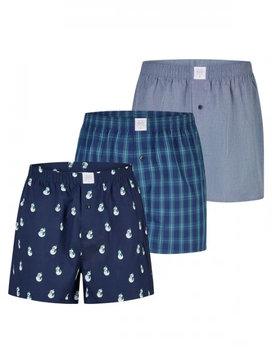 Foto van product MG-1 Boxershorts 'Christmas' blauw / navy / duifblauw