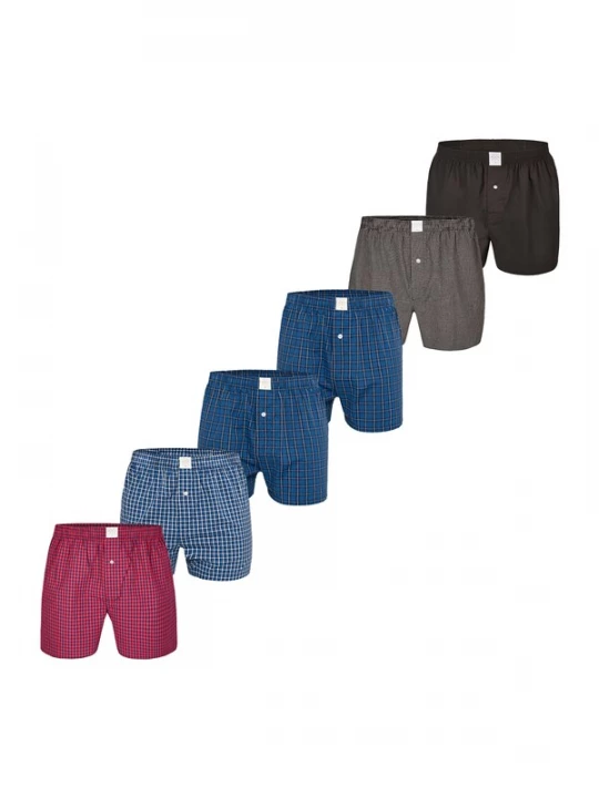 Foto van product MG-1 Boxershorts donkerblauw / grijs / rood / zwart / wit