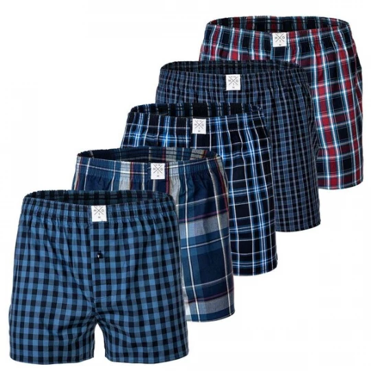 Foto van product MG-1 Boxershorts marine / smoky blue / kobaltblauw / grenadine / wit