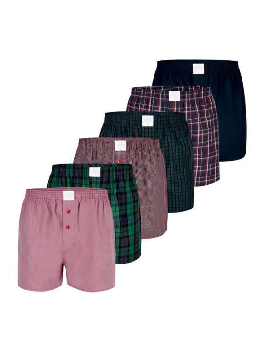 Foto van product MG-1 Boxershorts navy / donkergroen / oudroze / wit