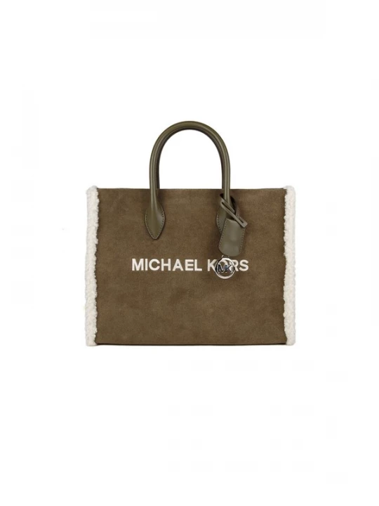 Foto van product Michael Kors Handtas 'Mirella Medium Suede and Faux Shearling Tote Bag' groen