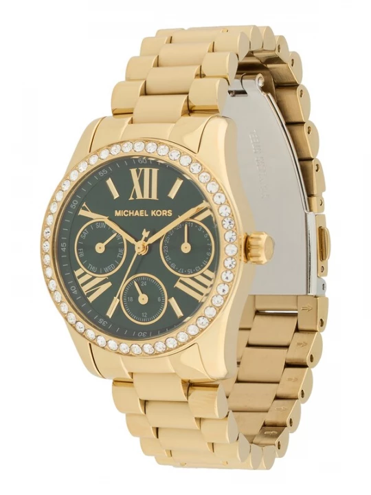 Foto van product MICHAEL Michael Kors Analoog horloge 'LEXINGTON' goud / smaragd