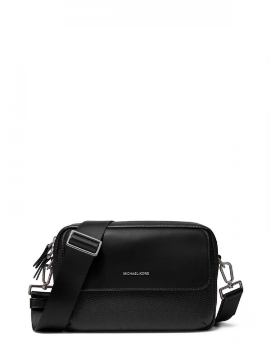 Foto van product MICHAEL Michael Kors Schoudertas 'Michael Kors Sac à bandoulière Homme Hudson en cuir grainé Noir' zwart