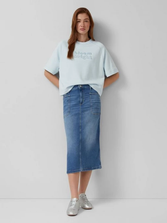 Foto van product Midi denim rok met opgestikte zakken s.Oliver blauw