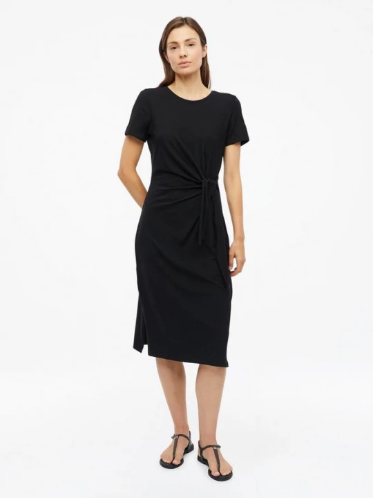 Foto van product Midi jersey jurk met knoopdetail s.Oliver zwart