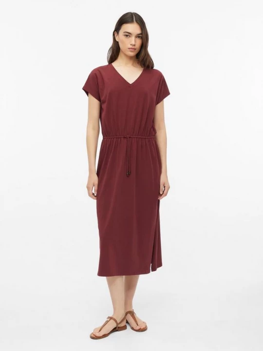Foto van product Midi jersey jurk met tunnelkoord s.Oliver rood