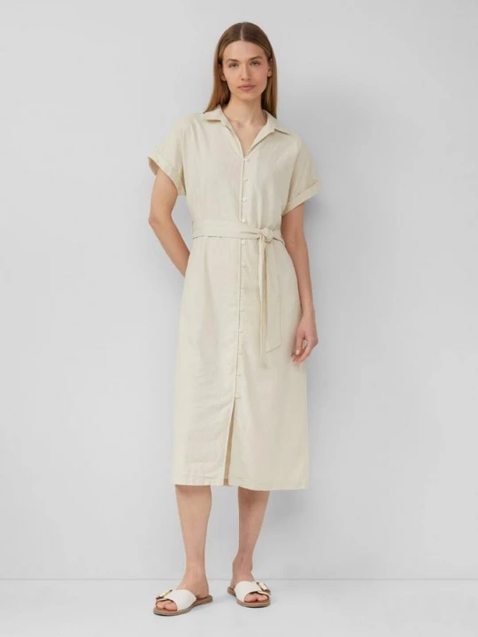 Foto van product Midi-jurk in een relaxed fit van een linnenmix s.Oliver crème
