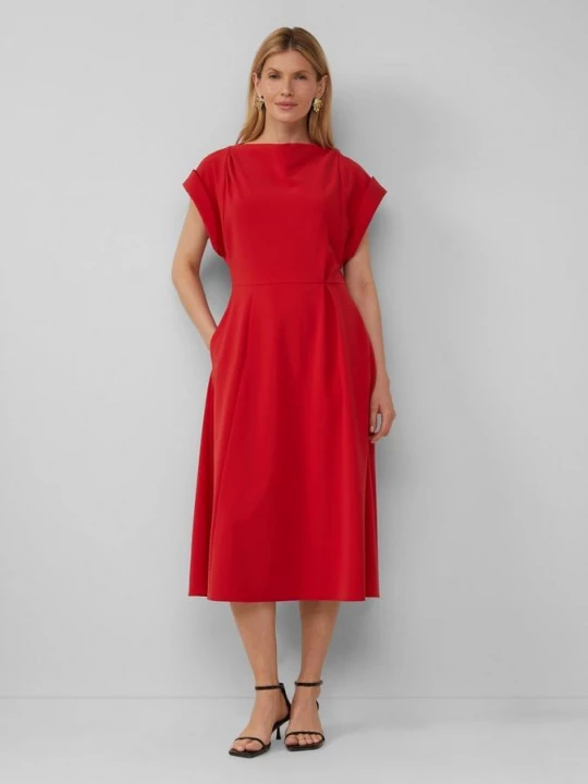 Foto van product Midi-jurk met omgeslagen mouwen s.Oliver rood