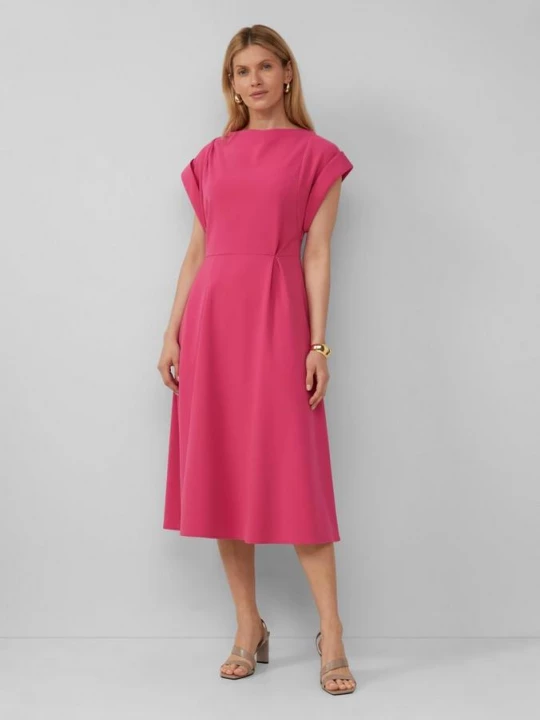 Foto van product Midi-jurk met omgeslagen mouwen s.Oliver roze