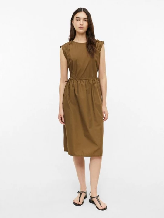 Foto van product Midi-jurk met verstelbare taille en steekzakken s.Oliver bruin