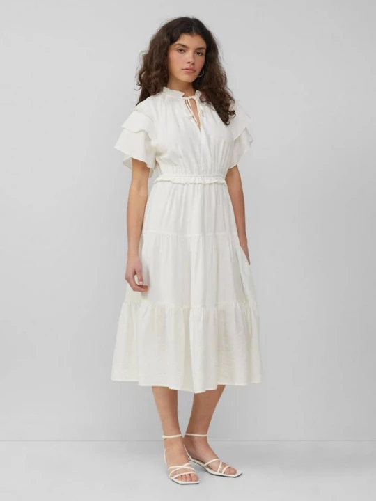 Foto van product Midi-jurk met volantdetails QS crème