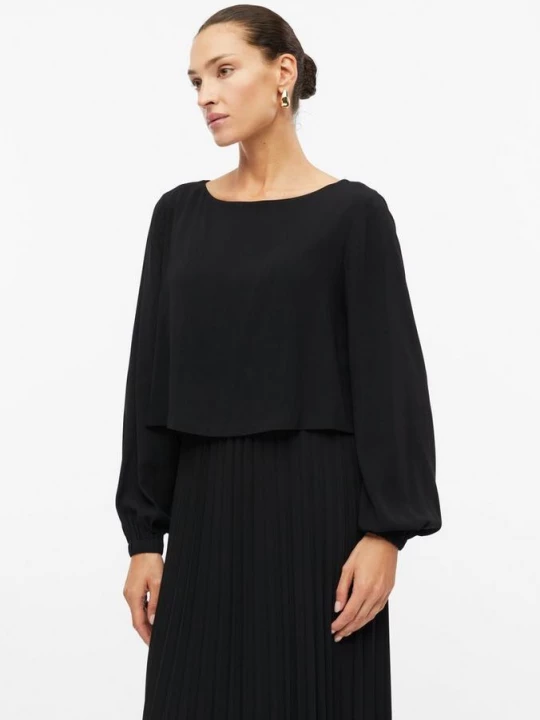Foto van product Midi-jurk van chiffon-crêpe met gelaagd effect s.Oliver zwart