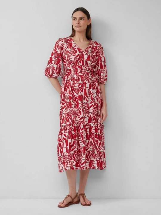 Foto van product Midi-jurk van katoen met strikdetails s.Oliver rood