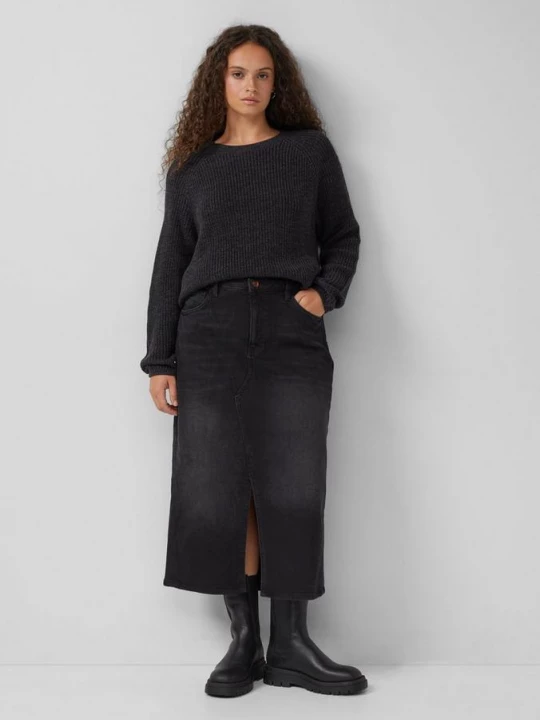 Foto van product Midirok in zwart denim QS