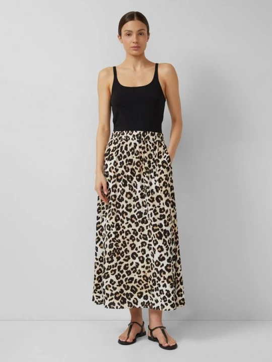 Foto van product Midirok met luipaardprint en split opzij s.Oliver