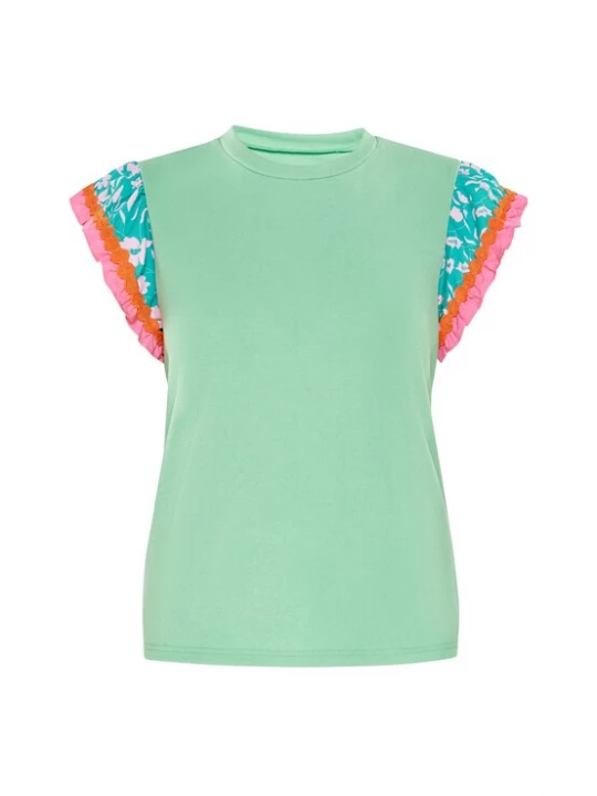 Foto van product MIMO Shirt lichtblauw / lichtgroen / oranje / rosa