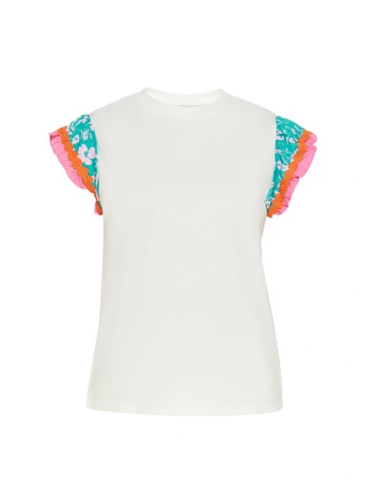 Foto van product MIMO Shirt turquoise / oranje / pink / wit
