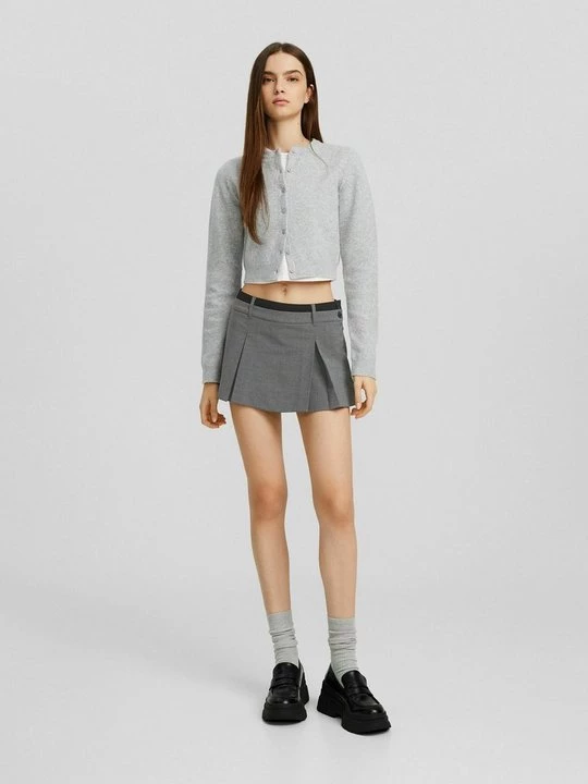 Foto van product Minirok Bershka grijs gemêleerd