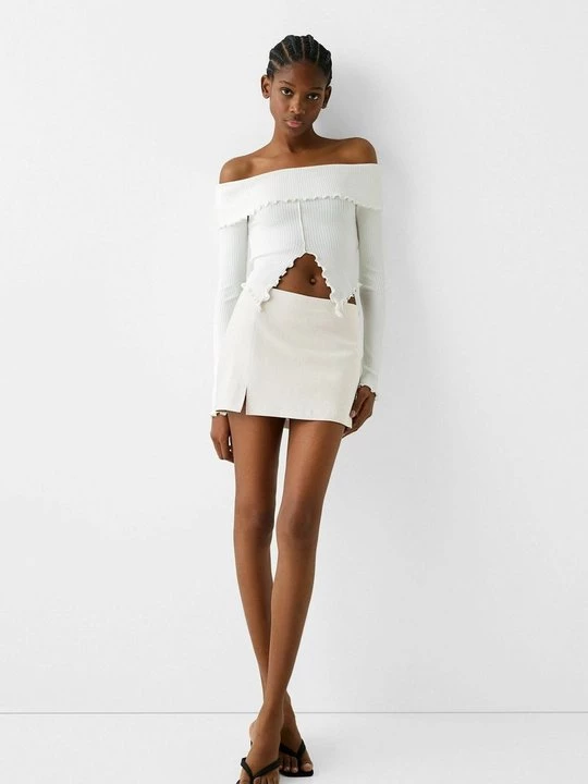 Foto van product Minirok Bershka zandkleur