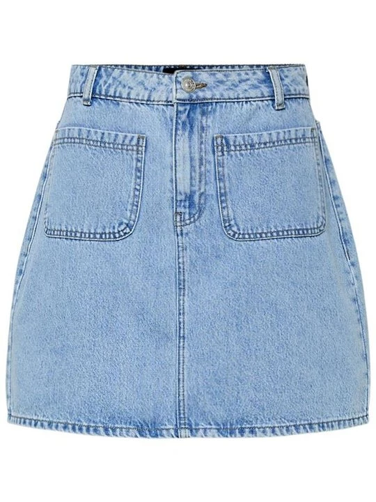 Foto van product Minirok Pieces lichtblauw denim