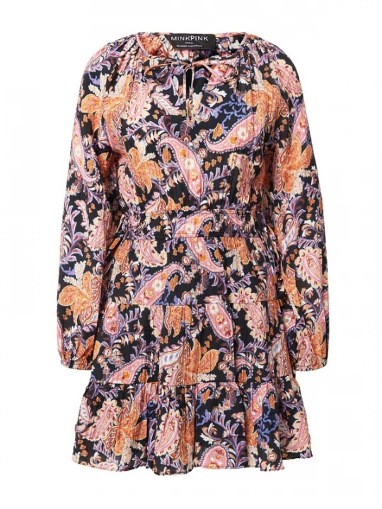Foto van product MINKPINK Jurk 'CELESTIA' lichtlila / oranje / rosa / zwart