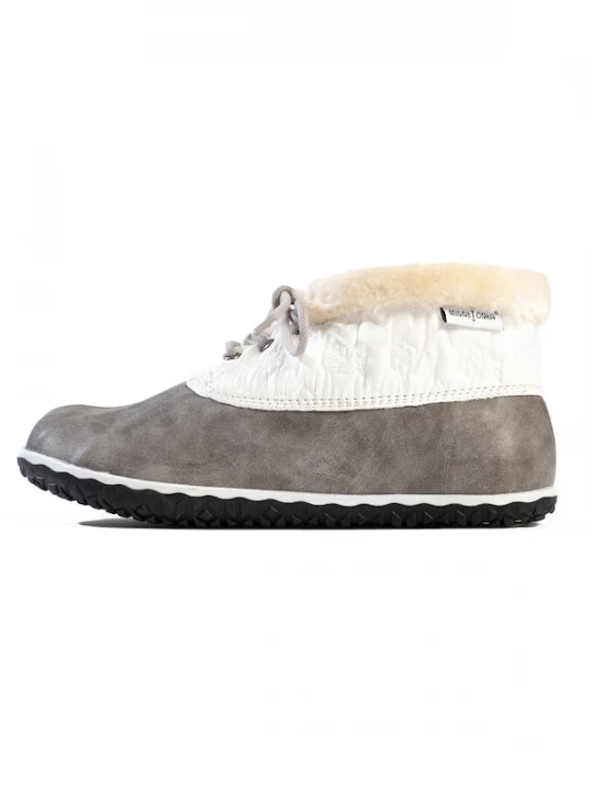 Foto van product Minnetonka Enkellaarsjes 'Tega' crème / grijs / wit