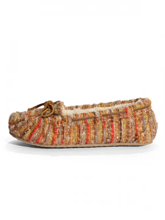 Foto van product Minnetonka Mocassins 'Cally' pueblo / taupe / lichtgroen / rood