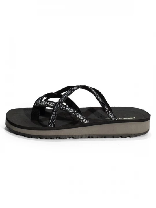 Foto van product Minnetonka Teenslipper 'Hanna' lichtgrijs / donkergrijs / zwart