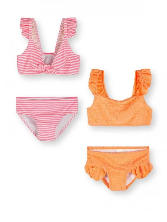 Foto van product MINOTI Bikini oranje / pink / wit