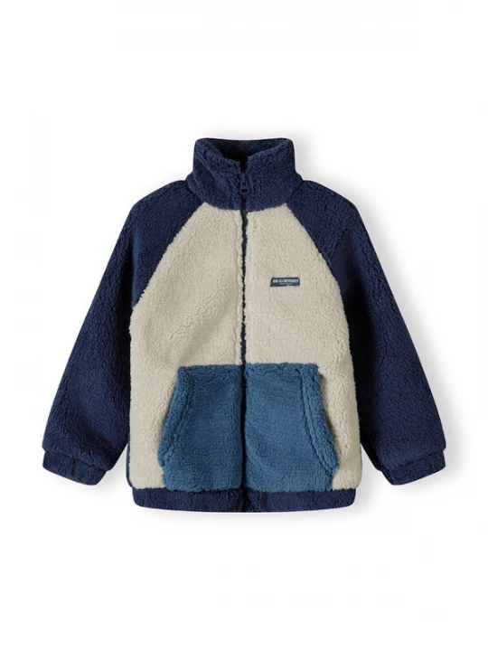 Foto van product MINOTI Fleece jas crème / royal blue / koningsblauw / donkerblauw