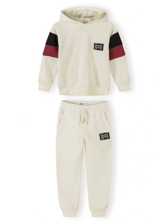 Foto van product MINOTI Joggingpak crème / rood / zwart