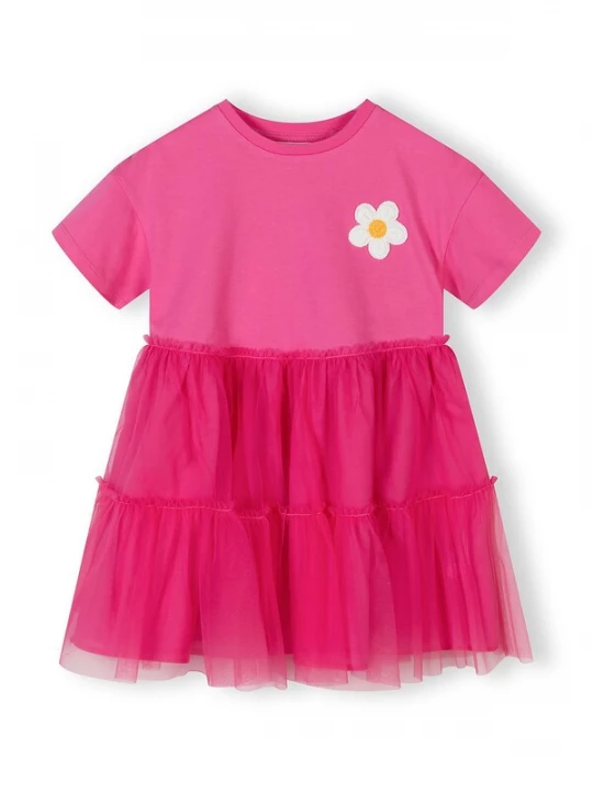 Foto van product MINOTI Jurk ecru / pink / fuchsia