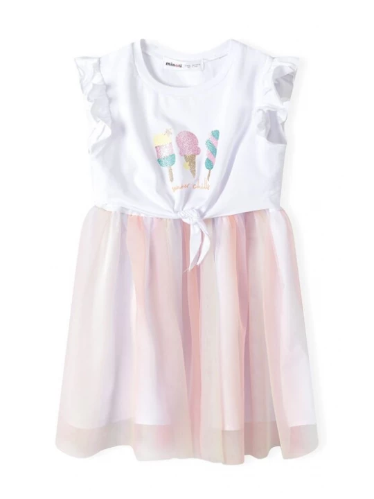 Foto van product MINOTI Jurk gemengde kleuren / wit